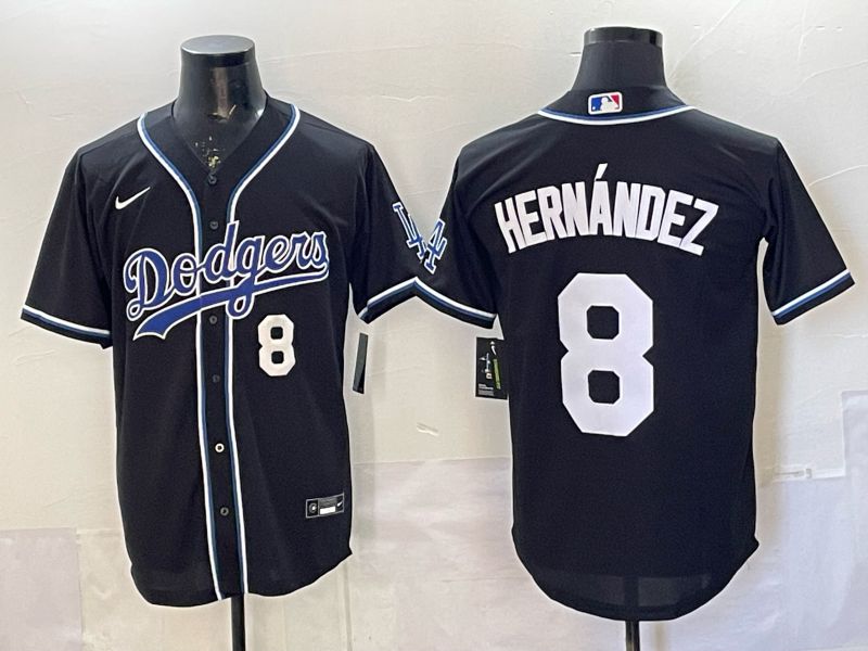 Men 2026 Nike Los Angeles Dodgers #8 Hernandez Black Game MLB Jersey 013->los angeles dodgers->MLB Jersey